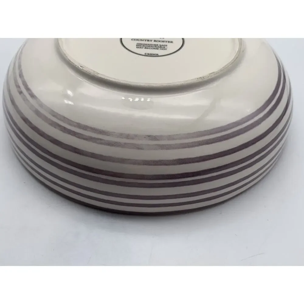Pier 1 Country Rooster Ceramic‎ Lunch Serving Bowl 8
